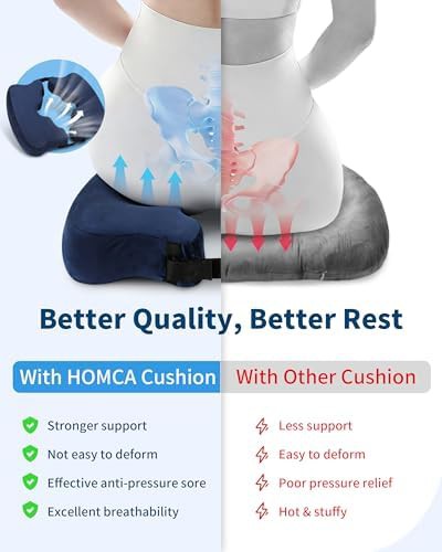 Blue memory foam bedsore relief cushion — photo 5