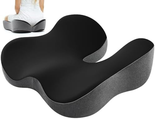 Black and gray ergonomic car cushion