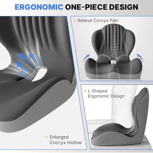 Ergonomic L-shaped seat cushion in grey — photo 4