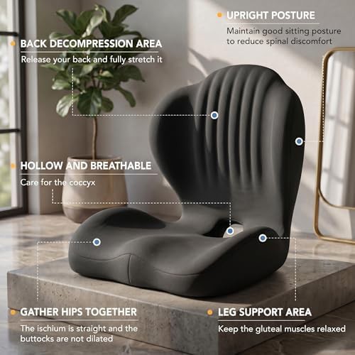 Ergonomic memory foam cushion with back support — photo 5