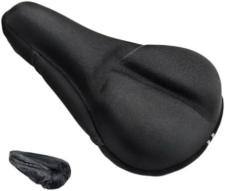 Gel bicycle saddle cover for exercise bikes