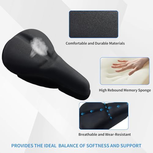 Gel bicycle saddle cover for exercise bikes — photo 3
