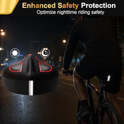 Red gel padded bike seat with drawstring — photo 5