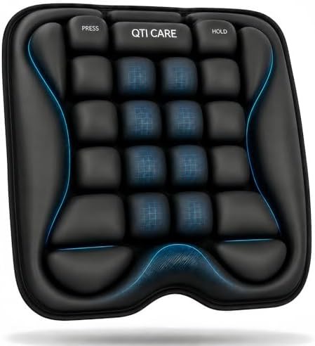 Inflatable air cell airplane seat cushion
