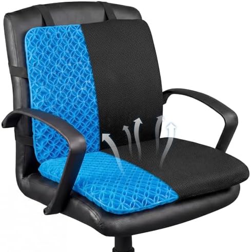 Gel seat and back cushion set
