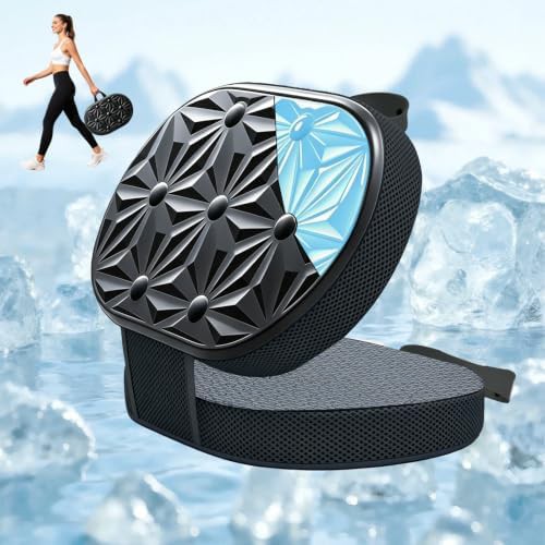 Foldable cooling gel memory foam stadium cushion