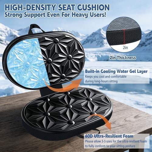 Foldable cooling gel memory foam stadium cushion — photo 4