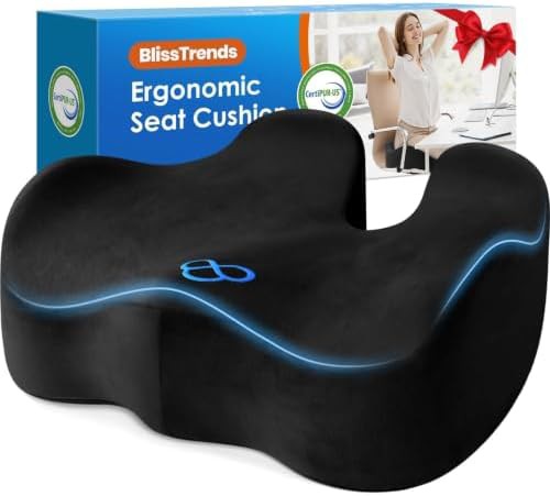 Extra thick black office chair cushion