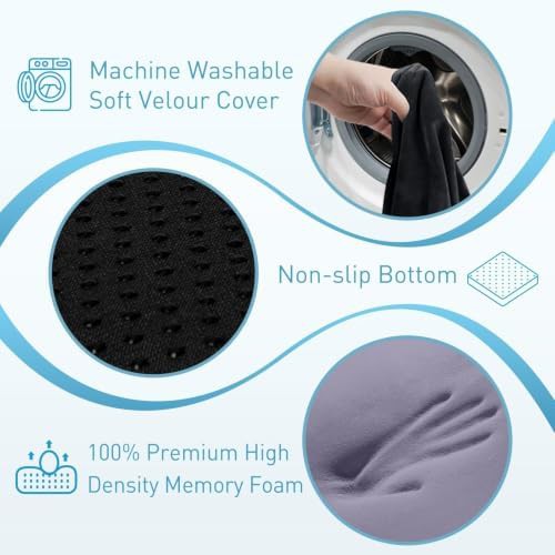 Extra thick black office chair cushion — photo 3