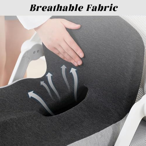 Dark grey L-shaped orthopedic seat cushion — photo 4