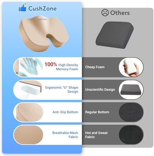 Khaki mesh memory foam seat cushion — photo 4