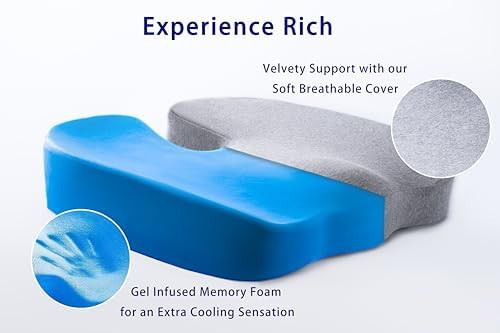 Light grey mesh gel memory foam cushion — photo 3