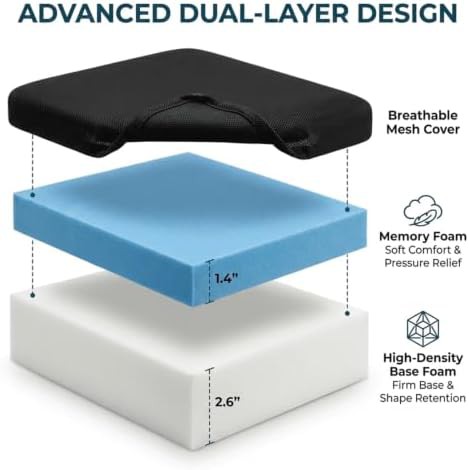 Large bariatric memory foam wheelchair cushion — photo 4