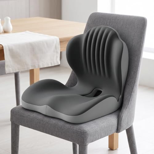 Gray L-shaped memory foam lumbar cushion — photo 3