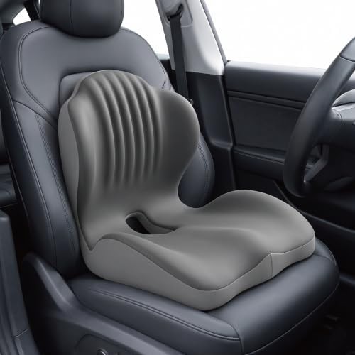 Gray L-shaped memory foam lumbar cushion — photo 4