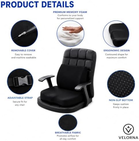 Memory foam seat and lumbar set — photo 3