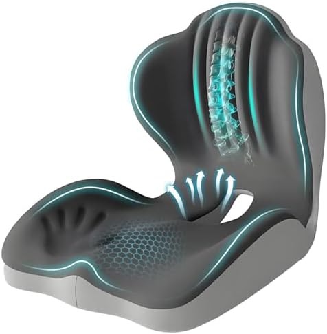 Ergonomic tailbone and lumbar support cushion