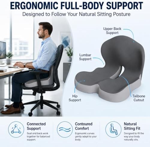 Memory foam L-shaped cushion in blackish gray — photo 3
