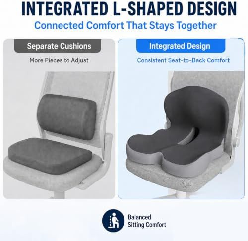 Memory foam L-shaped cushion in blackish gray — photo 4