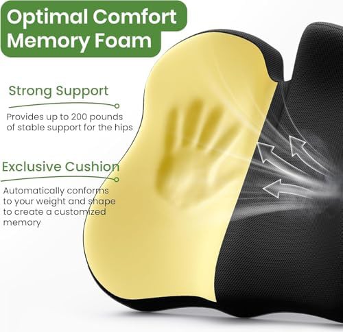 Ergonomic black non slip office chair cushion — photo 3