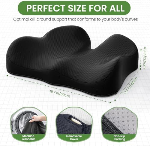 Ergonomic black non slip office chair cushion — photo 4