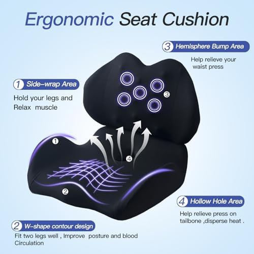 Extra large memory foam seat and lumbar set — photo 4