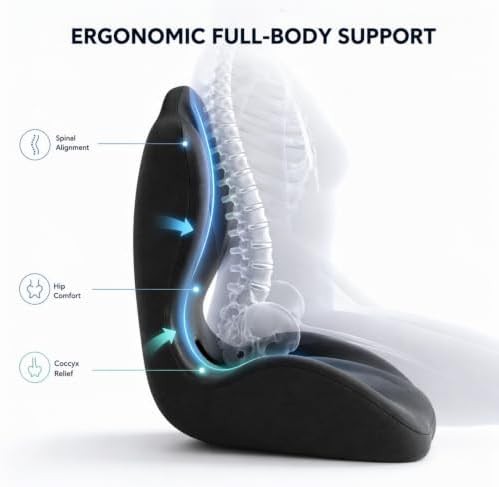 Ergonomic memory foam seat and lumbar support — photo 4