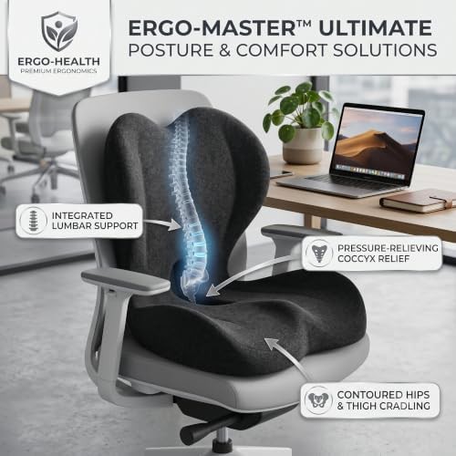 Black L-shaped cushion with lumbar support — photo 3