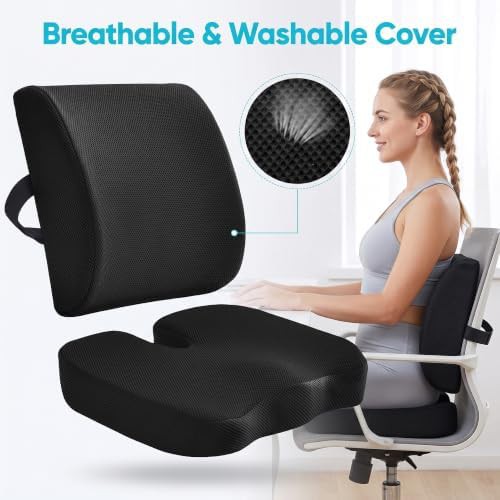 Memory foam seat and lumbar support set — photo 4