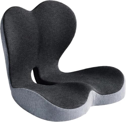 L-shaped memory foam cushion with lumbar support
