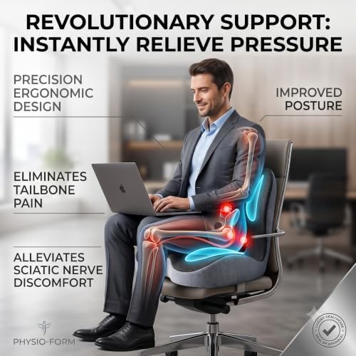 L-shaped memory foam cushion with lumbar support — photo 3