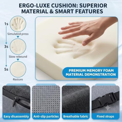L-shaped memory foam cushion with lumbar support — photo 4