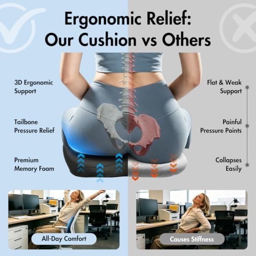 Ergonomic memory foam car seat coccyx cushion — photo 4
