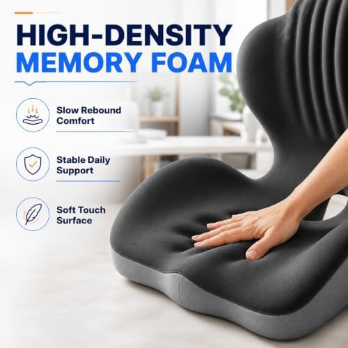 Ergonomic memory foam cushion with back support — photo 3