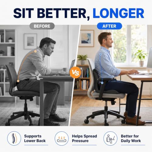 Ergonomic memory foam cushion with back support — photo 4