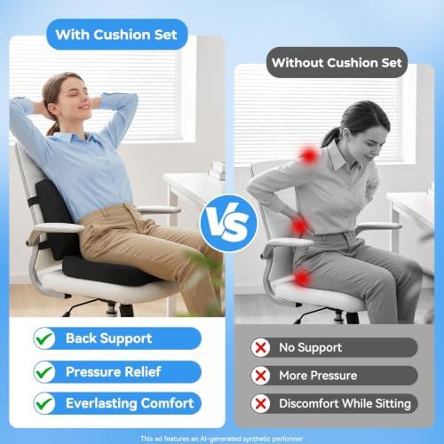 Memory foam mesh lumbar support pillow — photo 5