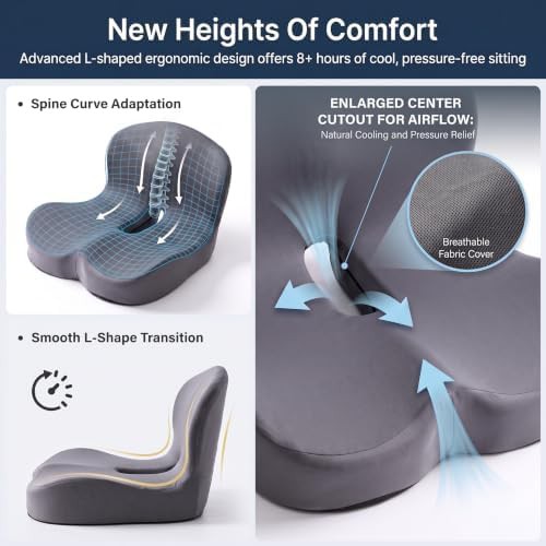 Dark grey extra large ergonomic lumbar cushion — photo 5