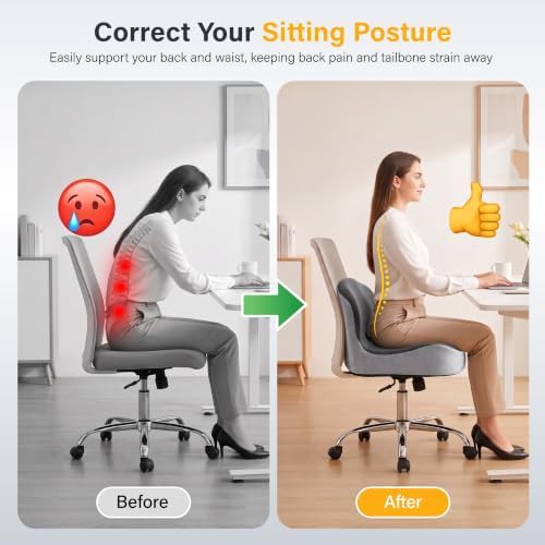 Extra large ergonomic seat cushion with lumbar support — photo 3