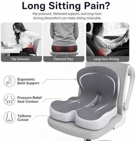 Orthopedic L-shaped lumbar support in black and gray — photo 5