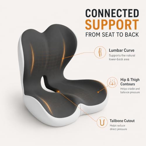 Dark black and gray tailbone relief cushion — photo 2