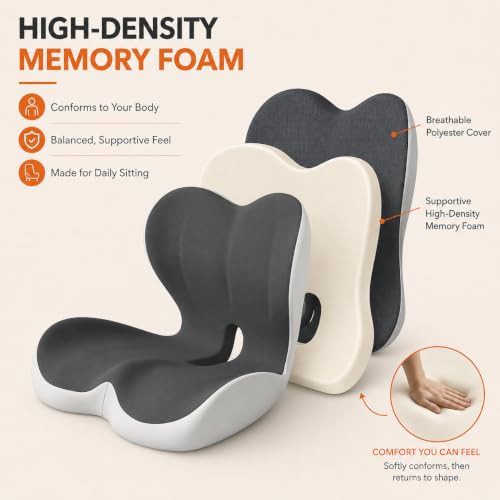 Dark black and gray tailbone relief cushion — photo 3
