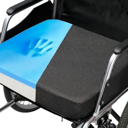 Gel infused thick wheelchair seat cushion