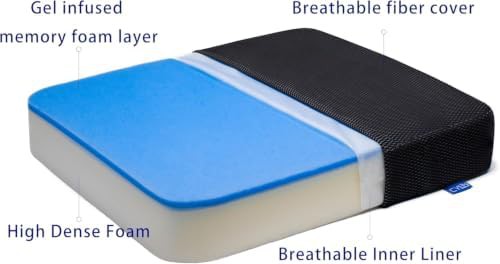Gel infused thick wheelchair seat cushion — photo 3