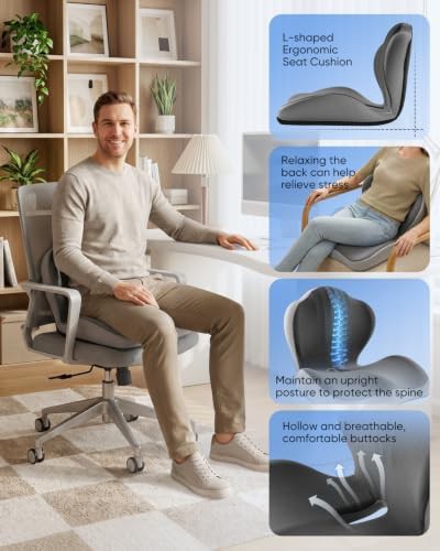 Ergonomic memory foam office chair cushion — photo 4