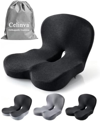 Dark gray orthopedic car seat cushion