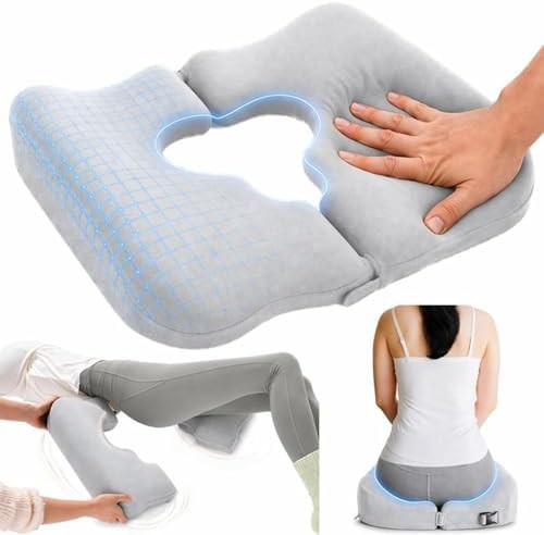 Gray T-shaped pressure relief cushion