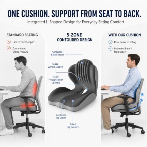 Contoured L-shaped office chair cushion — photo 5